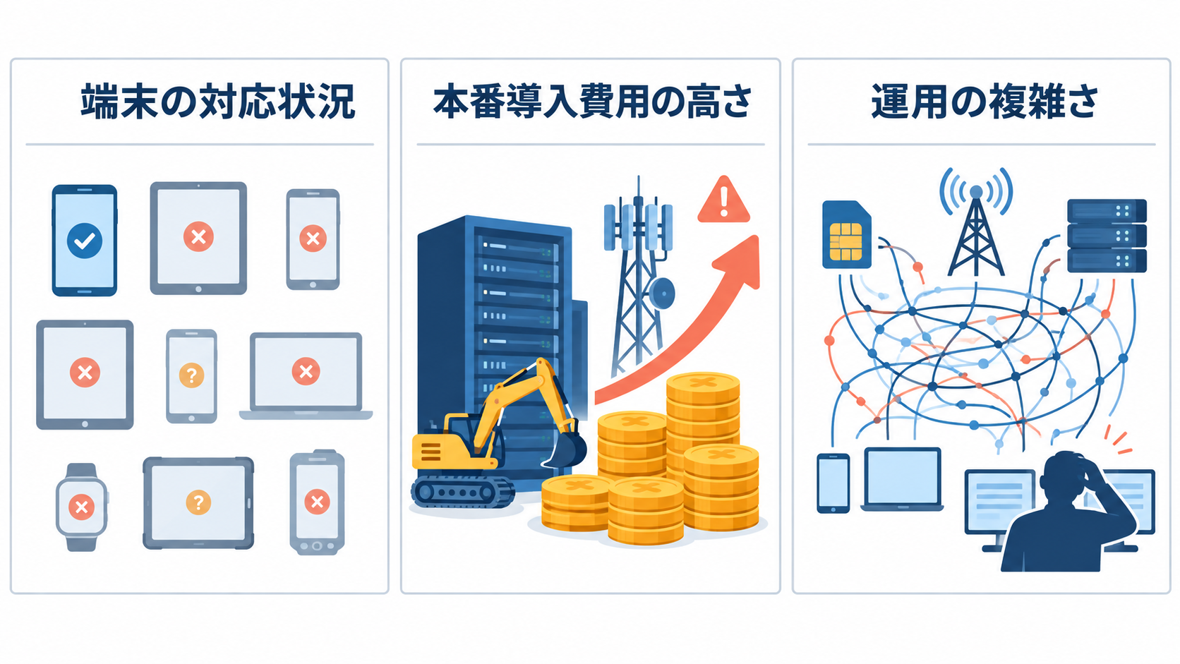 従来型ローカル5G製品導入時の課題