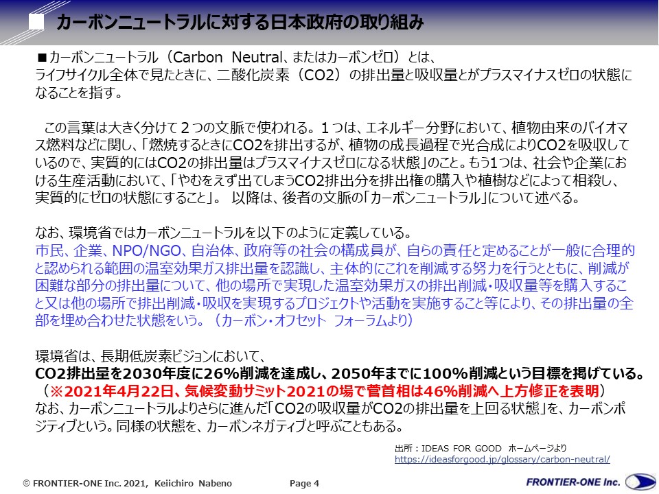 (図表4、カーボンニュートラルに対する日本政府の取り組み)