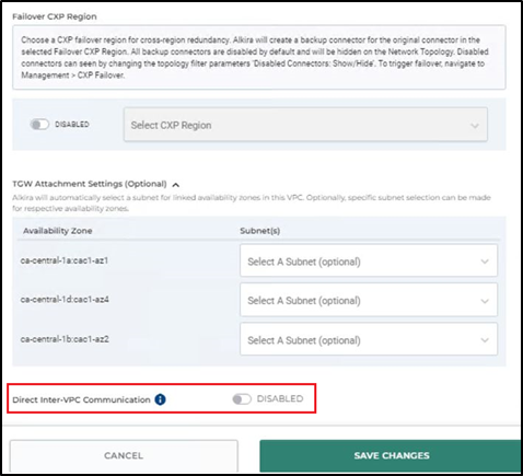 Alkira設定画面 - Direct Inter-VPC