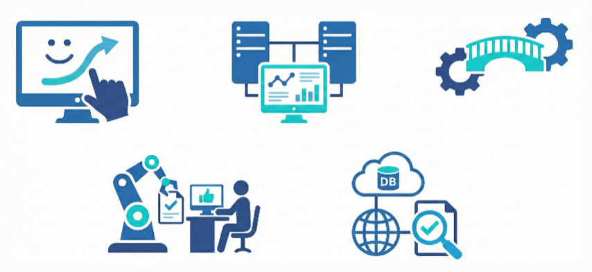 既存システムやデータと連携し、業務のしやすいシステム構築